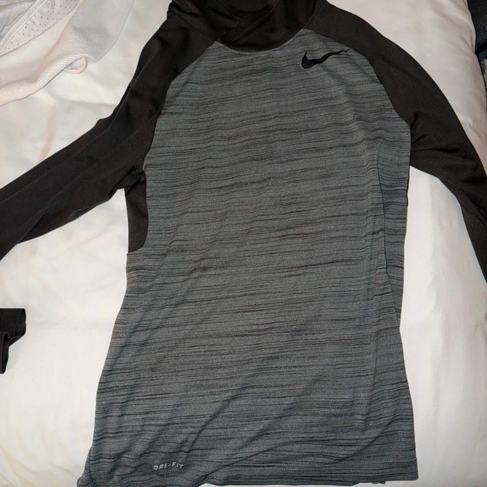 Nike Dri-FIT Black and Gray Long Sleeve Top